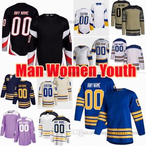 Custom S-6XL Movie College Hockey Wears Embroidery Jersey 21 Kyle Okposo 26 Rasmus Dahlin 28 Zemgus Girgensons 89 Alex Tuch 41 Craig Anderson 78 Jacob Bryson Jerseys