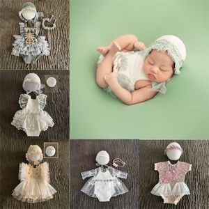 Keepsakes 0-24M Baby Girls Pography Clothes Suit BodysuitsHat born Baby Pography Props Fashion Lovely 230526