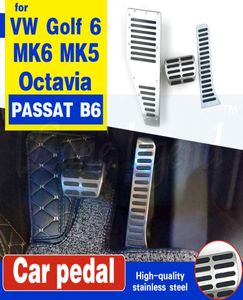 RHD -pedal för VW Golf 6 MK6 MK5 Scirocco Octavia Passat B6 B CC Rostfritt stål Automatisk fotstödsaccelerator Bromspedaler6703450