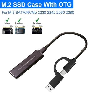 Muhafaza Kingspec M2 NVME SATA SSD Durumu 10Gbps HDD Kutusu M.2 NVME NGFF SSD - USB 3.1 Muhafaza İkili Protokol Tipası TypeC to M.2 SSD için