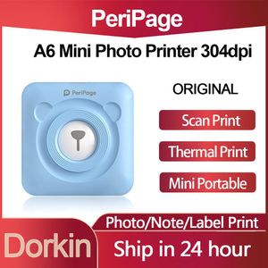 Printers PeriPage A6 Mini Photo Printer 304dpi Bluetooth Thermal Inkless Print for Mobile Phone Android IOS Label Printer for Girl Gift