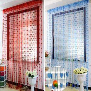 Gardinförsäljning! 2st/Lot Romantic Heart Line Tassel String Door Window Room Divider Valance Storlek: 1m 2m 9 färger