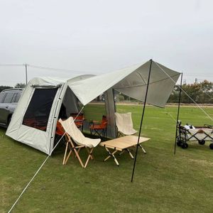 Tents and Shelters Outdoor Camping Car Rear Tent Extension Waterproof Trailer Tent Camping Shelter Canopy Car Trunk Tent for Tour Barbecue Picnic 230526