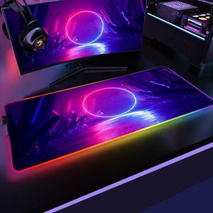 Подставки RGB неоновый цвет коврик для мыши LED Gamer PC Completo Компьютерный ковер Mause Настольный коврик Клавиатура Игровые аксессуары Офисный коврик для мыши XXL