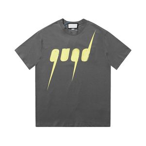 2023 Summer Mens Plus Tees Polos Men Designer T Shirt Man Lightning Letter Print Kort ärm Gray T Shirts Bomull T-shirt Kvinnor Gray