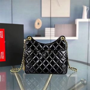 Women's designer fashion bag Famous brand one shoulder bag luxury banquet bag fashion chain half moon bag diamond-shaped plaid leather crossbody bag wandering bag