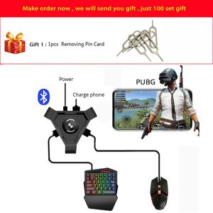 Combo PUBG Mobile Gamepad Controller Tastiera da gioco Mouse Convertitore per telefono Android IPAD Adattatore Bluetooth compatibile 4.1 Regalo gratuito