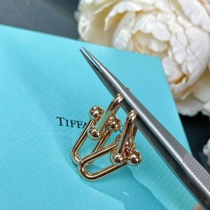 Designer Gold Plating High Quality Star Samma stil Brand Double Ring Earrings Rose Platinum Seiko Zsvk