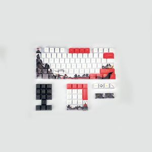 Combos Pbt Wukong Keycaps 5 Sides Dye Subsed Subsed китайский стиль Ansi Layout OEM Profile Caps для механической клавиатуры GH60 87 104 108