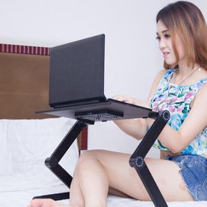 Lapdesks Yüksek Huality Katlanabilir Bilgisayar Masaları Yatak Tepsisi Dizüstü Dizüstü Bilgisayar Tur Taşınabilir Havalandırmalı Ayarlanabilir Stand PC Katlanır Masa Masası