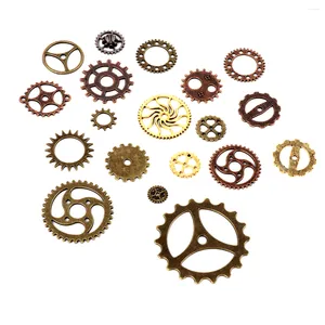 Väggklockor 100st DIY Retro Gear Accessories Vintage Metal Steampunk smycken Making Charms Cog Watch Wheel (blandad färg)