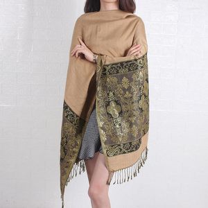 Schals Elegante Jacquard Schal Frauen Böhmischen Stil Pashmina Quasten Schal Wraps Femme Mujer Bufanda Mode Mantilla Alle Jahreszeiten