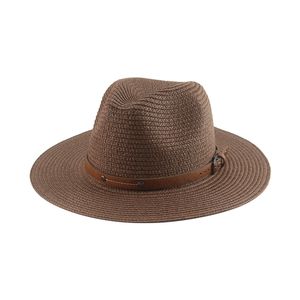Chapéu de praia chapéus para mulheres palha de verão chapéu de sol panamá sólido cáqui preto preto sol protege feminino chapéu de verão