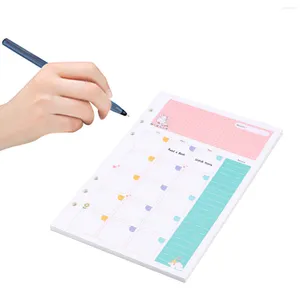 Colorful A5 Size 6 Holes Loose Leaf Paper Filler Refills For Spiral Notebook Monthly Planner Notepad (Monthly Plan