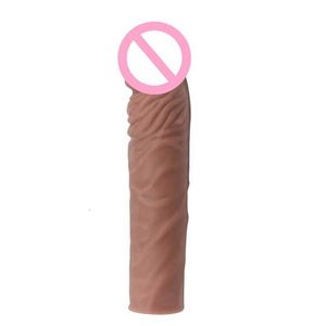 Seks oyuncak masajı 8inch gerçekçi yeniden kullanılabilir penis kolu büyütme erkek horoz genişletici yapay penis geliştirici samimi mal oyuncakları erkekler için