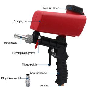 Spray Guns Adjustable Sandblasting Gun 90psi Portable Sand Blaster Sand Blasting Machine Gravity Small Handheld Pneumatic Blasting Gun 230526