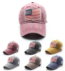 Mode Vintage gewaschene Baumwolle patriotische Ball Caps Baseball Sonnenhut Männer Frauen bestickt US-Flagge BK Cap3017158