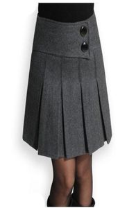 Новая осенняя зимняя весенняя юбка Женская шерстяная короткая юбка высокая плиссированная юбка Сексуальная черная серая шерстяные юбки для женщин S429 2010276973328