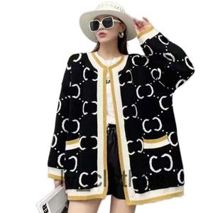 Women's Jackets Cardigan Designer Women Knitted Sweater Fashion Sexy Loose Fitting Jacket Women's Double Letter Printed YU86