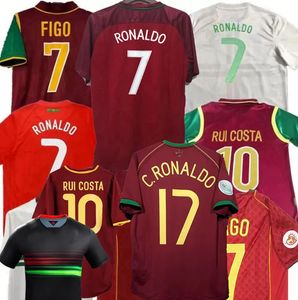 Retro Classic 1998 1999 Ronaldo Soccer Jerseys 2000 2002 2004 2006 2012 16 18ポルトガルPauleta Rui Rui Costa Figo J.Moutinho Nani Pepe Quaresma Portugiser Football Shird