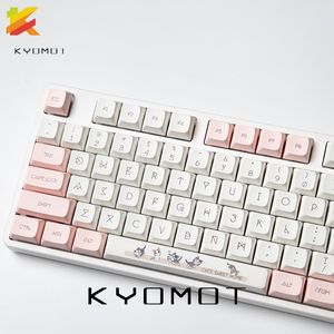 Accessories KYOMOT 1 Set GMK Chis Cat XDA Profile Keycap PBT Dye Sub Cute Pink Keycaps For Cherry MX Switch Custom Ikbc Mechanical Keyboard