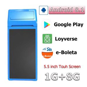 プリンターAndroid 8.1 PDAターミナルPOSマシン5.5インチタッチスクリーンビルトイン58mm BluetoothサーマルレシートプリンターサポートWiFi GPS