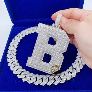 Ожерелье в стиле хип-хоп с золотым льдом Vvs с муассанитом и бриллиантом на заказ с буквенным именем