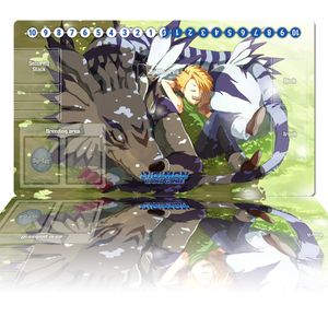 Ruht Digimon Playmat Garurumon DTCG CCG Brettspiel Trading Card Game Mat Anime Mouse Pad Custom Desk Mat Gaming Accessories Zone Bag