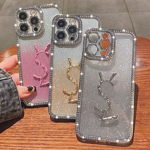 Shockproof Phones Cases Stylish S Phone Case Gold Diamond Letter Luxury Designer Accesories Mens Womens for IPhone 14promax 13 11 12 Pro 7 8 Pink