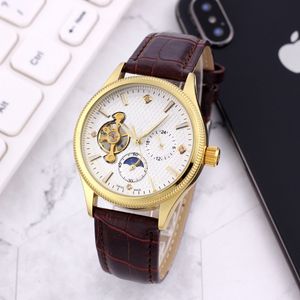 A-Top Brand Luxury Mens Watch Tourbillon Mechanical Automatic Wristwatches Men Watches Day Date Diamond Ratten