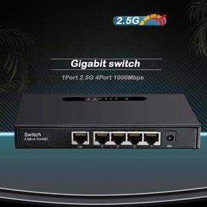 Switches 5port 2,5G Switch Gigabit Ethernet Switch Ethernet Hub RJ45 2500/1000 Mbit/s Desktop Gigabit -Netzwerkschalter 8Pin Auto LAN Switching