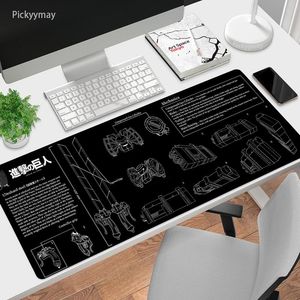 Rests Attack on Titan Mouse Pad Large Gamer Mausepad Desk Mat Mat Computer Gaming Acessórios de jogos Big Office Carpet Mousepad 900x400