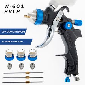 Spray Guns High Quality Professional HVLP Spay Gun Set 1.4/1.7/2.0mm Stainless Steel Nozzle Gravity Airbrush For Car Painting 230526