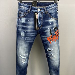 Dsquad2 dżinsy luksusowe designer dżinsowe dżinsy perforowane spodnie dsquare dżinsy swobodne modne spodnie dsquad2 Ubranie męskie rozmiar 28-38 9828