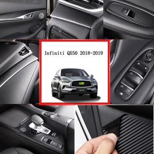 Bilstyling 3D/5D Carbon Fiber Car Interior Center Console Color Change Molding Sticker Decals för Infiniti QX50 2018-2020