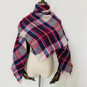 Scarves Women Plaid Scarf Winter Cashmere Tartans Shawl Poncho Square Scarfs Luxury Capes Pashmina Ladies Womens Shaws