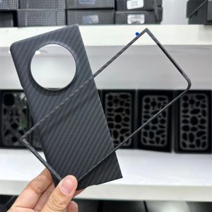 Подлинный углеродный волокно Арамид тонкий случай для Tecno Phantom v Fold Matte Back Cover