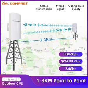 Yönlendiriciler Comfast 300Mbps Dış Mekan 3km uzunluğunda Kablosuz Köprü 2.4G CPE WiFi Ethernet Extender Erişim Noktası RJ45 LAN/WAN WIFI Yönlendirici