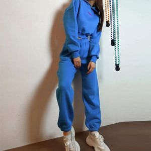 Hosen Herbst Damen zweiteilige 2022 Mode Solid Short Hoodie + Hosen Sportanzug Frauen neue sexy taille straße lässiger locker Anzug