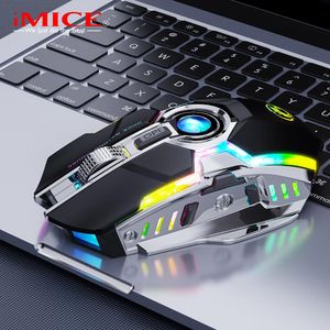 Myszy bezprzewodowe mysz myszy myszy komputer myszy myszy ciche ładowanie myszy USB Klucze 7 Klawisze LED -LED Myszy do gry na laptopie na PC