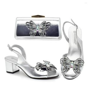 Dress Shoes Doershow Charming And Bag Matching Set With SILVER Selling Women Italian For Party Wedding! HAS1-5