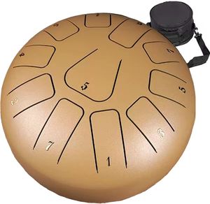 Steel tongue drum, 11 note 8" (approx. 20.3 cm) percussion instrument, F keypad drum for kids and adults meditation drum music education mind healing yoga