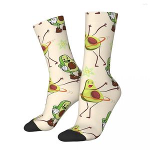 Men's Socks Funny Crazy Sock For Men Cute Hip Hop Harajuku Avocado Yoga Happy Seamless Pattern Printed Boys Crew Compression Gift