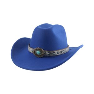 Cowboy Hat Western Cowboy Cowgirl Man Hat Panama Luxury Casual Belt Band Khaki Camel Black Jazz Caps Sombrero Sombrero Hombre