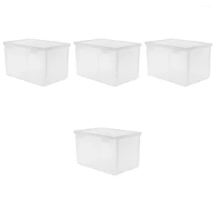 Storage Bottles 4 Count Bread Keeper Box Kitchen Food Container Cake Containers Lids Countertop Fridge Fresh Freezer Organizer Bins Loaf