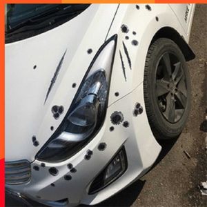 New Car Side Stickers 3D Bullet Hole Funny Decals Auto Motorcycle Decoration Sticker Interior Car Styling Exterior Accessories