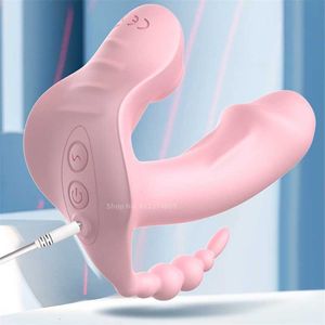 Massager zabawek seksu 3 w 1 ssanie majtek wibratorów dla kobiet wibrujących przyssawkę anal pochwę stymulator stymulator noszenia ssanie doustne erotyczne