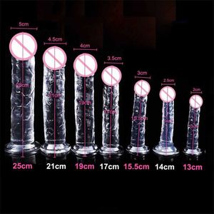 Sex Toy Massager Realistic Dildo for Women Silicone Beginner Clear with Strong Suction Cup Hands-free Play Adult Masturbator g Spot Adult products