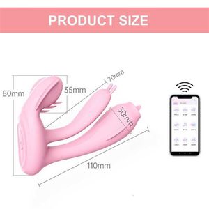 Massaggiatori per giocattoli sessuali Vibratore per dildo Bluetooth senza fili per app per donne Controllo remoto Indossare mutandine vibranti Adulti Masturbazione del clitoride femminile Prodotti per adulti