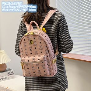 Borsa a tracolla da donna all'ingrosso in fabbrica 2 borsa alla moda simpatico cartone animato grande zaino per il tempo libero in pelle a contrasto resistente all'usura zaini rivetti popolari da strada 9313 #